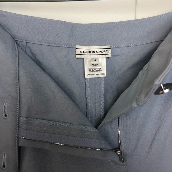 St. John Cropped Trousers Light Blue Straight Leg - Picture 4 of 6